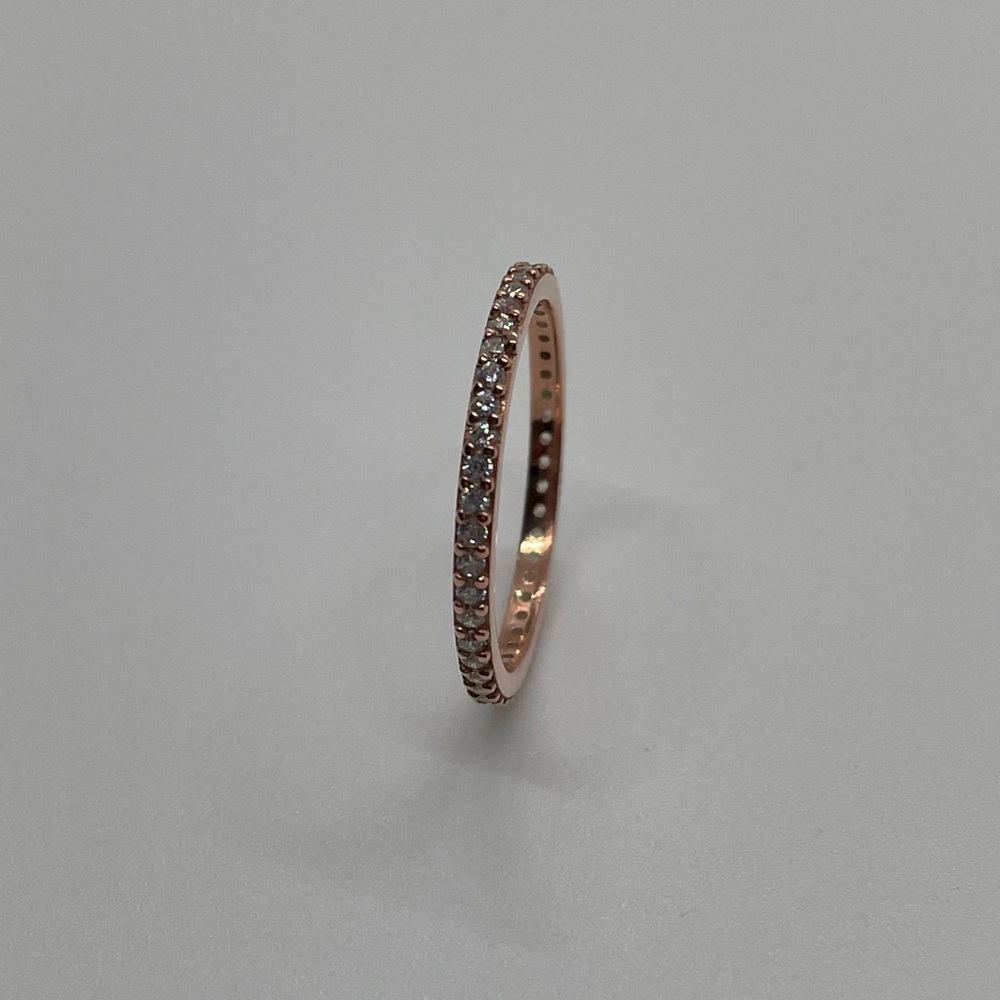Sterling Silver Rose Gold Stack Ring/ Size 6,7 and 8